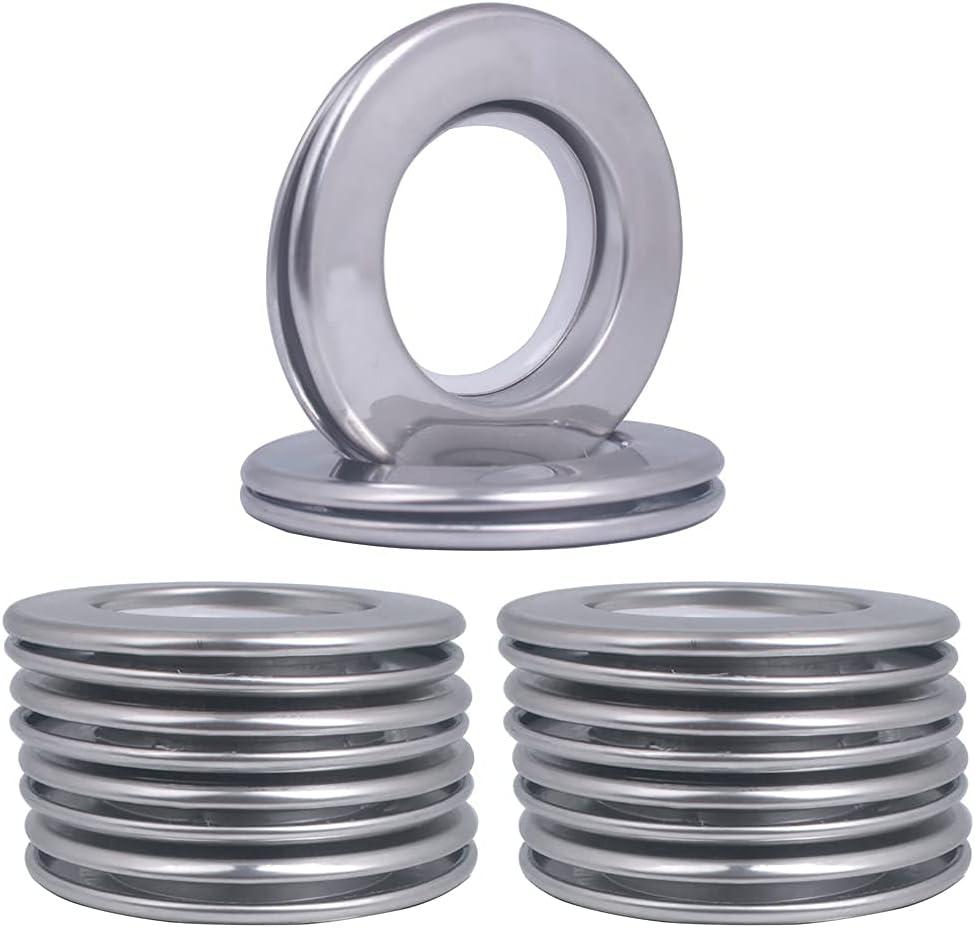 Stainless Steel Curtain Grommet, Inner Diameter Metal Curtain Rings with Eyelets 1-9/16"(40mm) Roman Ring Grommet Curtains Stainless For Bathroom Window,Set of 10 (Lighting Silver)