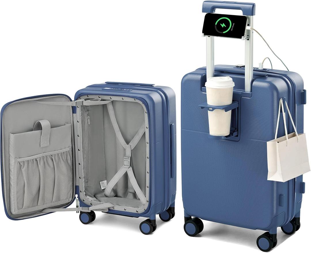Hanke 20 Inch Expandable Carry On Luggage 22x14x9 Airline Approved, 20 Inch EXT