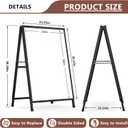 A Frame Sign 24x36 Inch Sandwich Board, Heavy Duty Double-Sided Folding Sidewalk Signboard, Slide-in Steel Metal Frame Sign Display Holder for Outdoor & Indoor Street Poster, Businesses, Advertising