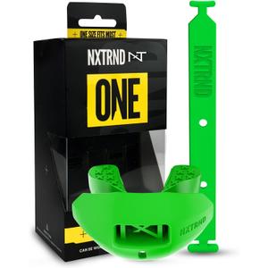 Nxtrnd One Football Mouth Guard, Strap Included, Fits Adult & Youth (Green)