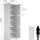 ChooChoo Tall Bathroom Storage Cabinet with 6 Doors, Freestanding Floor Cabinet with Adjustable Shelves, White Pantry Cabinet for Bathroom, Kitchen, Laundry Room