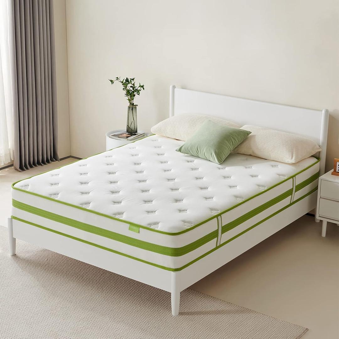 10 Inch Twin XL Mattress, Hybrid Mattress Twin XL with Pocket Innerspring and Cool Memory Foam, Motion Isolation and Pressure Relief, CertiPUR-US Certified, Medium Firm Feel, 39 * 80 * 10 Inch