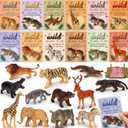 Kids Valentines Day Gifts for School, 24 Pack Valentine Cards for Kids Classroom with Animals Figures Toys, Toddler Class Valentines Day Gifts Exchange, Valentine Party Favors Prize for Boys Girls