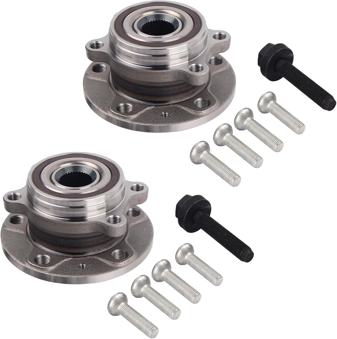 PAROD 513253 2PCS Front Wheel Bearing Hub Assembly Fit for Audi A3 Quattro Q3 TT 12-18 VW Beetle 09-17 CC 07-16 Eos 10-14 Golf 12-13 Golf R 10-14 GTI 05-18 Jetta Passat 08 R32 Rabbit Tiguan w/ABS