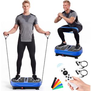 Vibration Plate Exercise Machine: 999 Speed Levels Vibrating Plate for Lymphatic Drainage Weight Loss Fat Burner 450 Lbs Whole Body Shake Plate with Resistance Bands for Gym Home Office