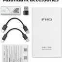 FiiO/JadeAudio KA13 Portable DAC Dongle, USB-C Adapter, 3.5mm and 4.4mm Outputs Compatible with Android/iOS System/PC/Music Players, PCM 384kHz/32bit | DSD256 550mW high Power (Black)