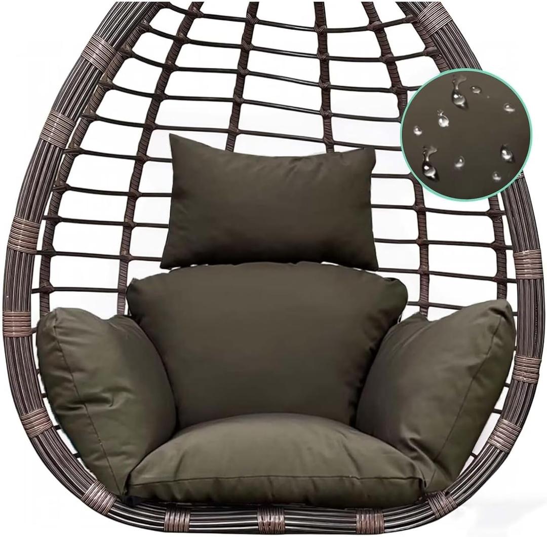 Waterproof Egg Chair Cushion Outdoor Swing Chair Replacement, 49"L x 49"W