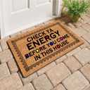 Welcome Mat Funny Front Porch Rugs Rubber Back 30"(L) x 18"(W)Check Ya Energy Before You Come In This House Funny Doormat for Entrance Way Monogram Mats for Front Door No Slip Kitchen Rugs and Mats