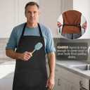 Apron for Women Men Chef, Adjustable Aprons with Pockets for Cooking Serving Painting Gardening, Gift for Friends (Black)