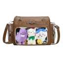 ZAROXOXS Kawaii Y2k Style Ita Bag - Multi-Purpose Backpack Crossbody Bag Shoulder Bag, 5.9'' Doll & Enamel Pin Display