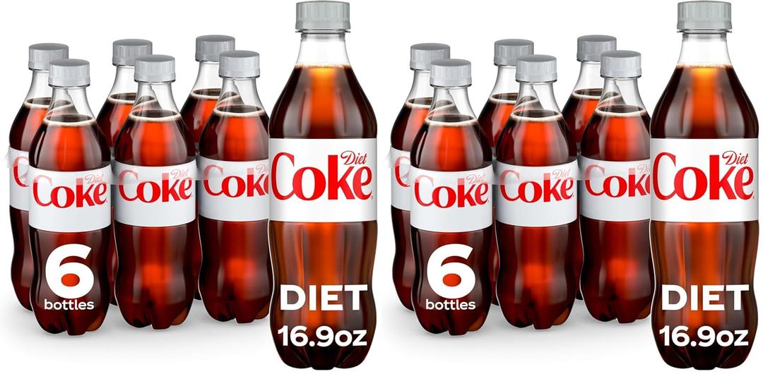 Diet Coke Soda Soft Drink, 16.9 fl oz, 12 Pack, BB Date 02/02/2026