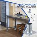 Blulu 4 Pack Galvanized Steel Flange Oblong Base for 1-5/8 OD Tubing, Suitable for Mounting Stainless Worktables, Equipment Stands, Kitchen Equipment Legs