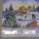 Artscope 4 Pieces Christmas Wall Art Canvas Prints - Snow Scene Picture Painting - Modern Wall Artwork Framed for Gifts Bathroom Home Kitchen Office Christmas Decor - 30 x 30 CM