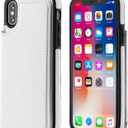 ONETOP iPhone Xs iPhone X Wallet Case with Card Holder,OT Premium PU Leather Kickstand Card Slots Case,Double Magnetic Clasp and Durable Shockproof Cover (White)