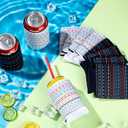 24 Packs Hidden Swear Word Cup Cooler Sleeve 12oz Standard Funny Hidden Swear Message Scalloped Cup Cooler Covers Beer Can Sleeves Coolers Holder Insulated Neoprene for Beverages Bottle