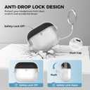 2 x AhaStyle AirPods 4 Case Cover with Secure Lock Clip, Cute Music Headset Design for AirPods 4th Generation with Cleaning Kit Soft Silicone Protective Cover Skin for Apple AirPods 4 2024 Charging Case (Dark Gray)