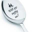 Will you marry me | Proposal gift for Boyfriend Girlfriend | Love gift for Men Women | Engraved Spoon Gift | Wedding Gift Ideas for Husband Wife | Funny Marriage Proposal Gifts - 7 Inch