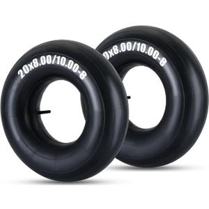2 Pack 20X8.00/10.00-8 Inner Tubes with TR-13 Valve Stem, Replacement Lawn Mower Tire Tubes for Tractors, Wheelbarrows, ATVs, Go Karts & More (Fits 8'' to 10" Wide)