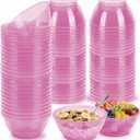 100 Pack 6oz Glitter Pink Disposable Plastic Bowls, Glitter Small Bowls for Ice Cream, Candy, Salsa, Fruit. Great for Mother's Day, Parties, Birthday, Weddings, Baby Showers, Holiday Events (Pink)