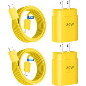 Phone 17 16 15 Charger Fast Charging,30W USB C Phone 17 16 15 Pro Max Charger Block &10FT Long Type C Cable Cord for i.Phone 17/Air/17 Pro/17 Pro Max/16/16 Plus/16 Pro/16 Pro Max/15/15 Pro Max,Yellow