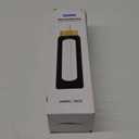 Nefeeko 32 oz Glass Water Bottles with Straw, Motivational Glass Water Bottle with Time Marker, 1 Liter BPA FREE Leakproof Reusable Glass Water Bottle with Silicone Sleeve, Bamboo Lid, Spout Lid (Pink)