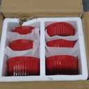 MALACASA Ramekins 8 oz Oven Safe, Large Ceramic Souffle Dishes for Baking & Serving, Stoneware Custard Cups Ramekin for Creme Brulee, Baking Bowls Set of 6, Red, Series RAMEKIN-DISH