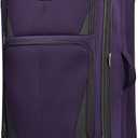 U.S. Traveler Aviron Bay Expandable Softside Luggage with Spinner Wheels, Purple, Large 31-Inch