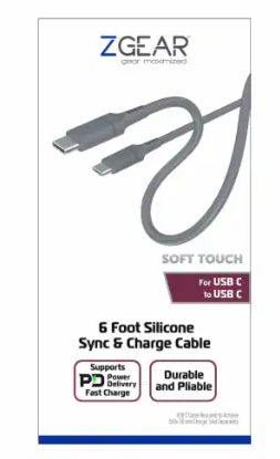 ZGear® Silicone USB-C Sync & Charge Cable