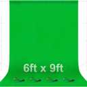 EMART Green Screen Backdrop, 6 x 9 Ft Photography Greenscreen Background Sheet Fabric Kit for YouTube Video Streaming Zoom, Small Photo Chromakey Muslin Cloth Curtain with 4 Clip (6x9ft)