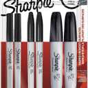 SHARPIE Chisel-Point Markers, Black, 6 Count Ultra-Fine, and Permanent Markers Variety Pack,6 Count (Pack of 1)