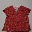 WIHOLL Womens Short Sleeve V Neck Dolman Tops with Side Shirring Loose Fit Shirts S