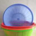 4 Pcs Large Plastic Wash Basket Round Perforated Colander Wash Vegetables and Fruits Drain Cooked Pasta Kitchen Essentials Food Strainer Basket Strainer Kitchen Blue Green Red Orange color