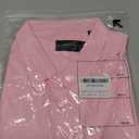 Alimens & Gentle Men's Short Sleeve Dress Shirts Wrinkle Free Untucked Casual Button Down Shirt, Pink, 3XL