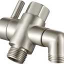 Shower Arm Diverter Valve Brass G1/ 2 3 Way Universal Bathroom Shower System Component Replacement for Handheld Shower Head and Fixed Spray Head, Brushed Nickel