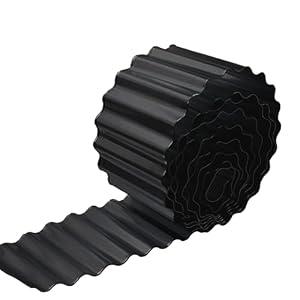 Metal Landscape Edging,6 Inch×40FT Corrugated Metal Garden Edging Border Heavy Duty Garden Borders Edging Lawn Edging for Garden,DIY Flower Beds,Lawns,Pathway(Black)
