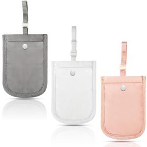 Kajaia 3 Piece Hidden Bra Wallet Women Adjustable Undercover Travel Bra Wallet Secret Pocket Pouch for Credit Card Money Secure(White, Pink, Gray) Kajaia 3 Piece Hidden Bra Wallet Women Adjustable Undercover Travel Bra Wallet Secret Pocket Pouch for Credit Card Money Secure(White, Pink, Gray)