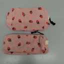 2 Pcs Makeup Bag Cosmetic Bag Set for Girls Women Travel Organizer Bathroom Toiletry Pouch Large Capacity Storage Bag (Strawberry Pink)