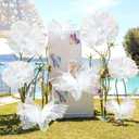Cinnvoice 8 Pcs Large Butterfly Flower Decorations 20 Inch 12 Inch 3D Giant Silk Butterfly Big Flower Mariposas Grandes para Decoracion for Wedding Backdrop Birthday Party(Laser White)