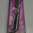 Hair Straightener Brush: Ionic Hair Straighteners for Women with 15 Temps, Straightening Brush Fast Heating with LED Display & Dual Voltage (Black)