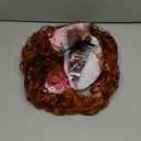 Orange Wig for Women Landlady Costume Red Orange Curly Synthetic Wig With Hot Pink Jewelry Necklace+Earrings+Glasses Ginger Wigs For Cospaly Halloween Party Use