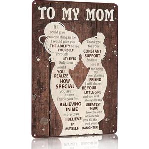 Mom Gift from Daughter To My Mom Heartfelt I Love You Sign for Home,Kitchen,Bedroom,Office Decor 8x 12 Inch(3130)