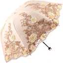 Honeystore Vintage Lace UV Sun Parasol Folding 3D Flower Embroidery Umbrella (19Yellow)