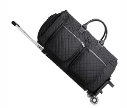 Rolling Garment Bags for Travel, Convertible Duffle Garment Bag Roller Bag Carry on Garment Bag with Wheels Luggage Rolling Weekender Roller Duffle Bags for Travel-Black