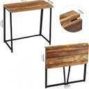 WOHOMO Folding Desk for Small Spaces, 31.5 Inch Foldable Computer Desks, Small Desk for Home Office, Study, Bedroom, Space Saving Writing Work Computer Table, Easy to Fold, Rustic Walnut, Small Size:31.5 x 15.7