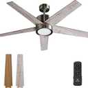 52 Inch Ceiling Fan Brushed Nickel Remote Controlled Dimmable Light Combo - Quiet Reversible DC Motor - 5 Blades