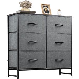 WLIVE White Dresser for Bedroom, 6 Drawer Double Dresser, Fabric Storage Tower with Fabric Bins, Chest of Drawers for Closet, Living Room, Hallway