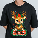 Personalized Kids Name Reindeer Png, Custom Reindeer Christmas Shirt PNG, Reindeer Kids Christmas Design, Xmas Deer Boy Girl Shirt Design 3XL