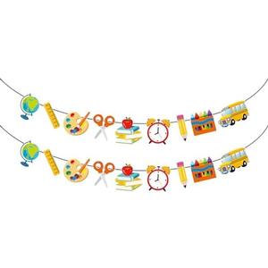 YQUQWN, Back to School Banner - No DIY, First Day of School Apples Paper Garland Banner for Welcome Back to School Classroom Teacher Office Decorations Party Supplies, Back to School Decorations, Set of 2