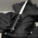 Halloween Knight Costume Men Tunic Hooded Robe Full Set with Lightsaber Halloween Cosplay Outfits (Large, Black)