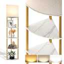 Floor Lamp with Shelves, 5-Tier Adjustable Corner Lamp,  Shade,Modern Floor Lamps for Living Room, Home Office & Bedroom